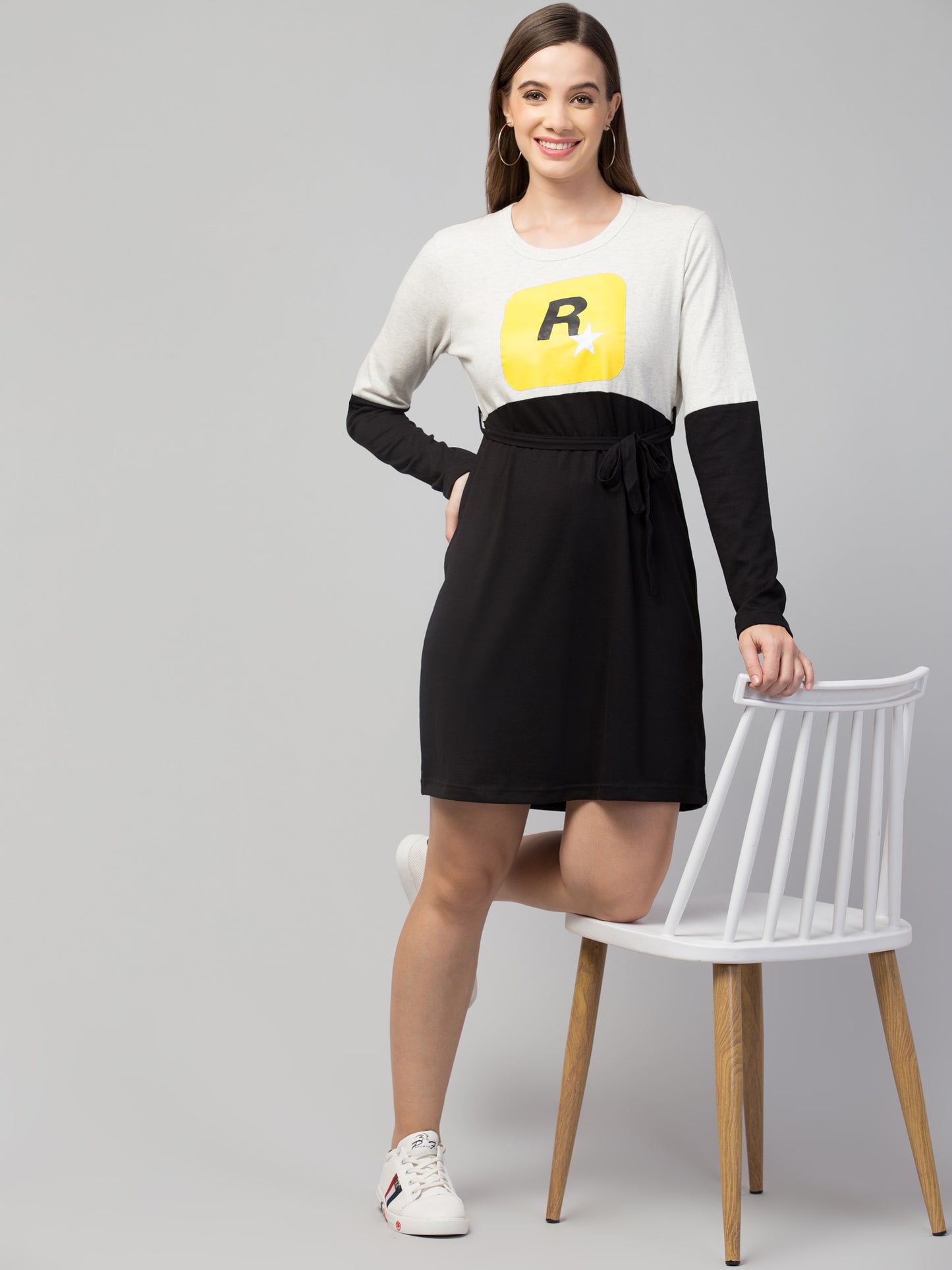 Chic Cotton Graphic T-Shirt Dress