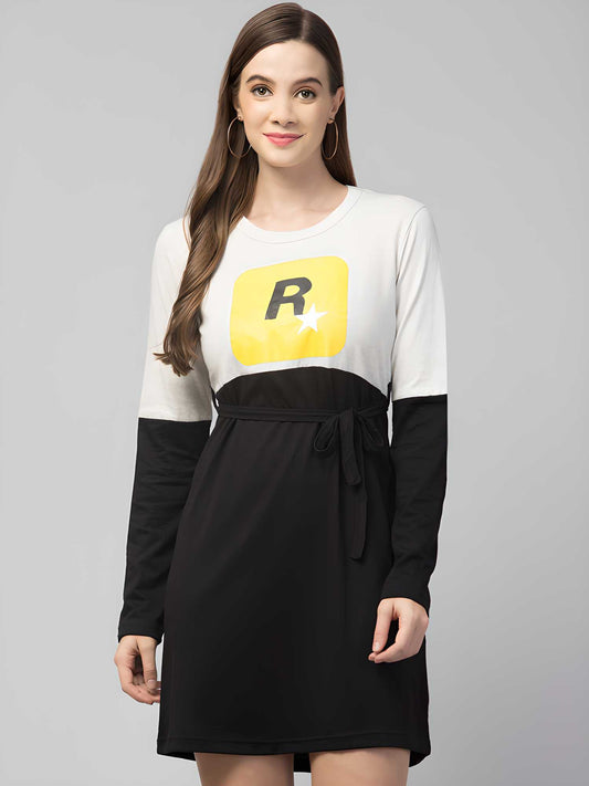 Chic Cotton Graphic T-Shirt Dress